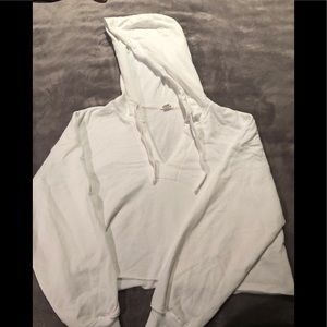 Garage White Cropped Hoodie